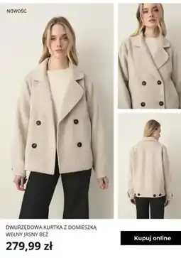 Greenpoint Dwurzędowa kurtka z domieszką wełny jasny beż Greenpoint oferta