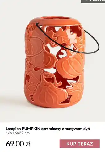 Lampion PUMPKIN ceramiczny z motywem dyń
