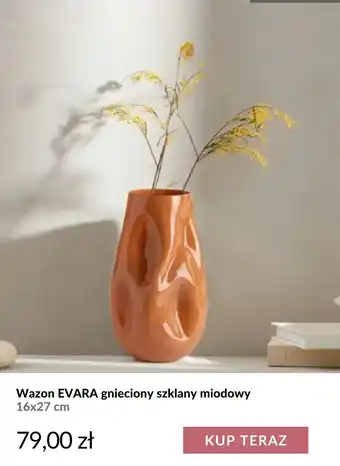 Wazon EVARA gnieciony szklany miodowy