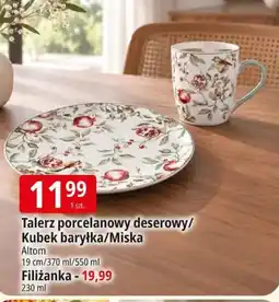 E.Leclerc Talerz porcelanowy deserowy/Kubek baryłka/Miska Altom oferta