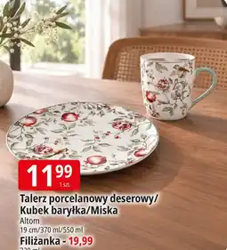 E.Leclerc Talerz porcelanowy deserowy/Kubek baryłka/Miska Altom oferta