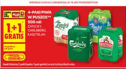 Biedronka 4-paki piwa w puszce Żatecky, Carlsberg, Kasztelan oferta