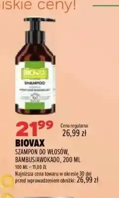 Drogerie Natura Szampon do włosów bambus/awokado Biovax oferta