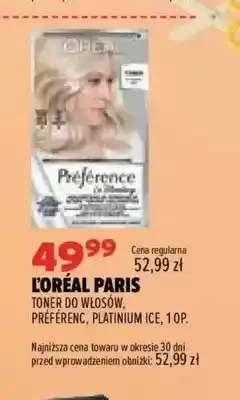 Drogerie Natura Toner do włosów Préférence Platinium Ice L'Oréal Paris oferta