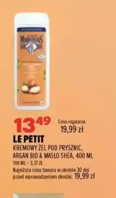 Drogerie Natura Kremowy żel pod prysznic Argan Bio & masło shea Le Petit oferta