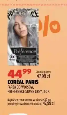Drogerie Natura Farba do włosów Préférence Silver Grey L'Oréal Paris oferta