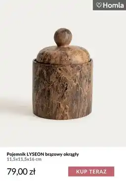 Homla Pojemnik Lyseon brązowy okrągły 11,5x11,5x16 cm Homla oferta
