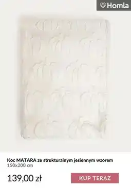 Homla Koc Matara ze strukturalnym jesiennym wzorem 150x200 cm Homla oferta