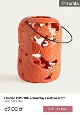 Homla Lampion Pumpkin ceramiczny z motywem dyń 16x16x22 cm Homla oferta