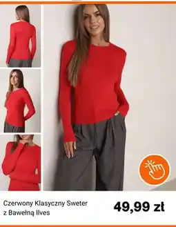 Born2be Czerwony klasyczny sweter z bawełną Ilves oferta