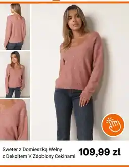 Born2be Sweter z domieszką wełny z dekoltem V zdobiony cekinami oferta