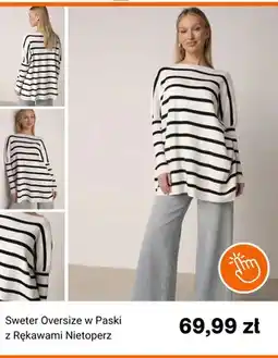 Born2be Sweter oversize w paski z rękawami nietoperz Born2be oferta