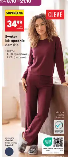 Biedronka Sweter lub spodnie damskie Clevé oferta