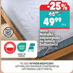 Biedronka Nakładka antyalergiczna na materac Antibacterial Smukee 160 x 200 cm oferta