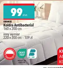 Biedronka Kołdra Antibacterial Smukee 160 x 200 cm oferta