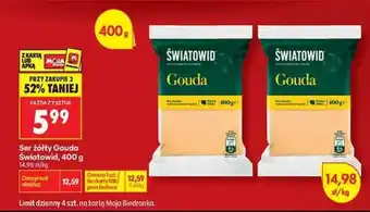 Biedronka Ser żółty Gouda Światowid, 400 g oferta