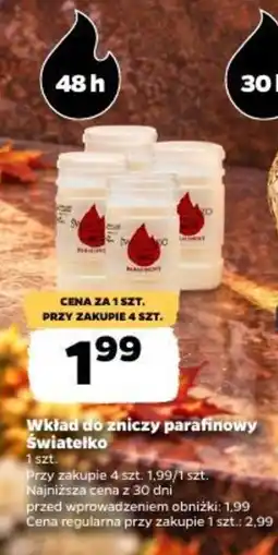Netto Wkład do zniczy parafinowy Światełko oferta