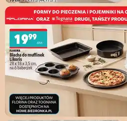 Biedronka Blacha do muffinek Likoris 28x18x3,5 cm na 6 babeczek Florina oferta