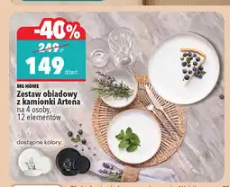 Biedronka Zestaw obiadowy z kamionki Artena na 4 osoby 12 elementów Mg Home oferta