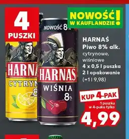Kaufland Piwo Harnaś 8% cytrynowe 4-pak oferta