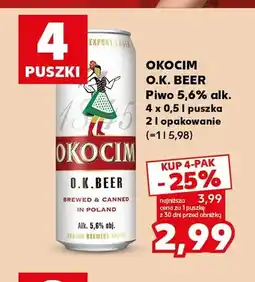 Kaufland Piwo Okocim O.K. Beer 4-pak oferta