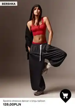 Bershka Spodnie dresowe dancer o kroju balloon Bershka oferta