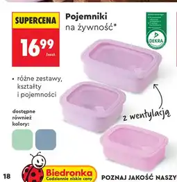 Biedronka Pojemniki na żywność z wentylacją oferta