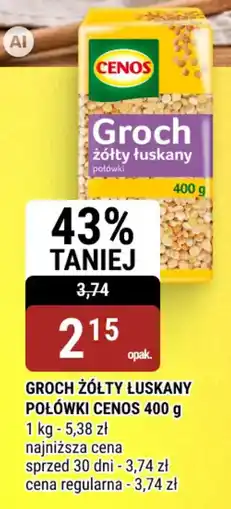 bi1 Groch żółty łuskany połówki Cenos oferta