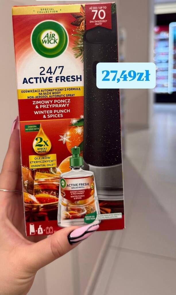 Promocja Air Wick 24/7 Active Fresh Zimowy Poncz & Przyprawy Odświeżacz automatyczny