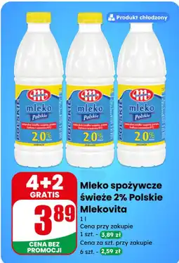 Dino Mleko spożywcze świeże 2% Polskie Mlekovita oferta