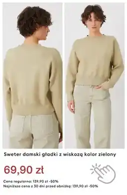Medicine Sweter damski gładki z wiskozą kolor zielony oferta