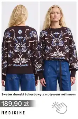 Medicine Sweter damski żakardowy z motywem roślinnym Medicine oferta