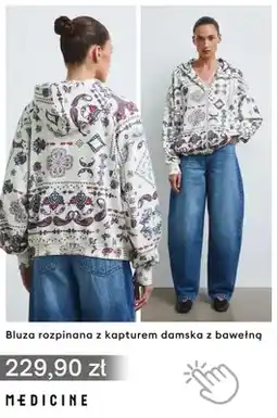 Medicine Bluza rozpinana z kapturem damska z bawełną Medicine oferta