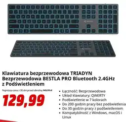 Media Markt Klawiatura bezprzewodowa Triadyn Bestla Pro z podświetleniem oferta