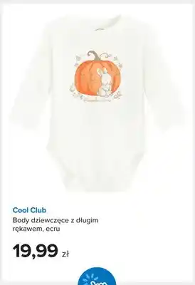 Body dziewczęce z długim rękawem ecru Cool Club
