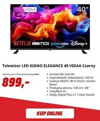 Telewizor LED Kiano Elegance 40 Vidaa czarny