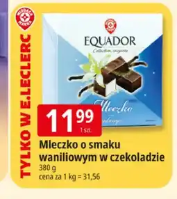 E.Leclerc Mleczko o smaku waniliowym w czekoladzie Equador oferta