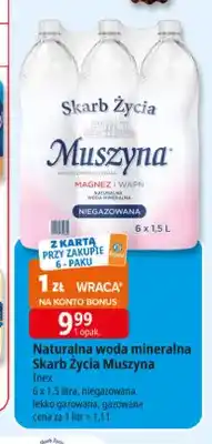 E.Leclerc Woda mineralna niegazowana Naturalna woda Skarb Życia Muszyna 6-pak oferta