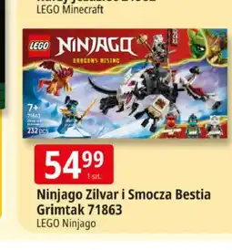 E.Leclerc Klocki Ninjago Zilvar i Smocza Bestia Grimtak 71863 LEGO oferta