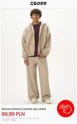 Cropp Beżowe dresowe spodnie typu skater Cropp oferta