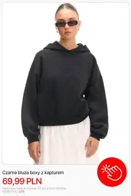 Cropp Czarna bluza boxy z kapturem Cropp oferta