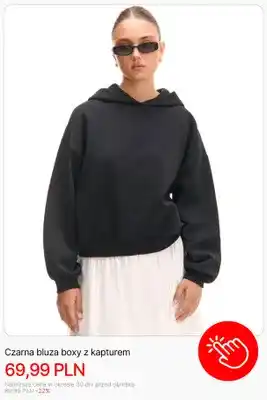 Cropp Czarna bluza boxy z kapturem Cropp oferta