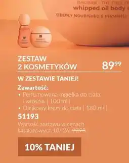 Avon Zestaw perfumowana mgiełka do ciała i włosów + olejkowy krem do ciała Avon oferta
