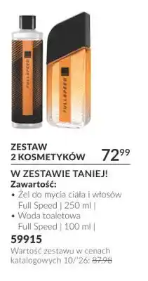 Avon Zestaw żel do mycia ciała i włosów Full Speed + woda toaletowa Full oferta