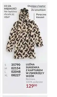 Avon Luźna sukienka z kapturem w zwierzęcy wzór oferta
