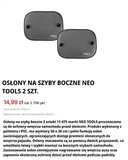 Orlen Osłony na szyby boczne NEO TOOLS 2 szt oferta