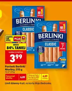 Biedronka Parówki Berlinki Morliny oferta