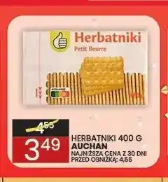 Wafelek Herbatniki Petit Beurre Auchan oferta