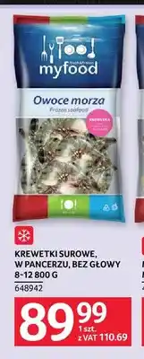 Selgros Krewetki surowe w pancerzu bez głowy 8-12 Myfood oferta