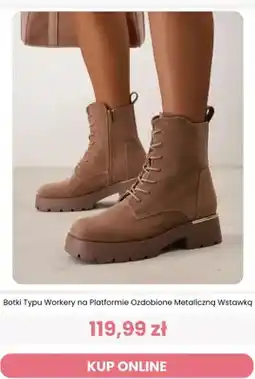 Renee Botki typu workery na platformie ozdobione metaliczną wstawką Renee oferta